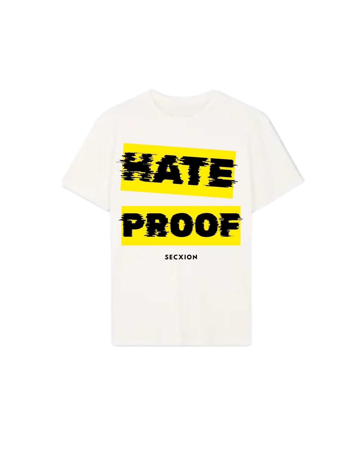 HATE PROOF Tee – White/ Yellow