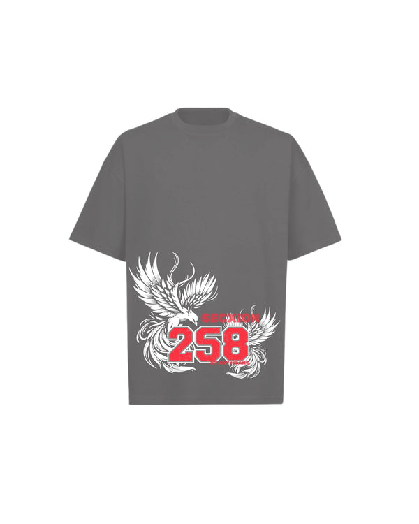 258 Wing Tee – Charcoal Grey
