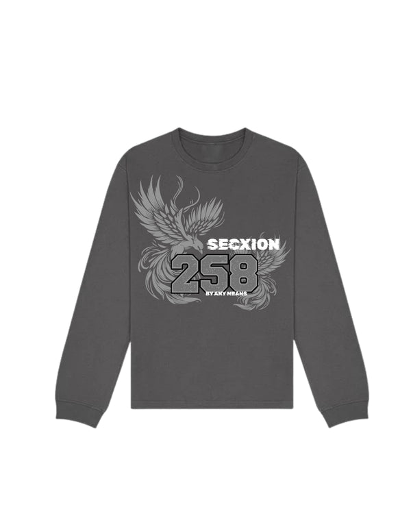 258 Wing Long Sleeve Tee – Grey