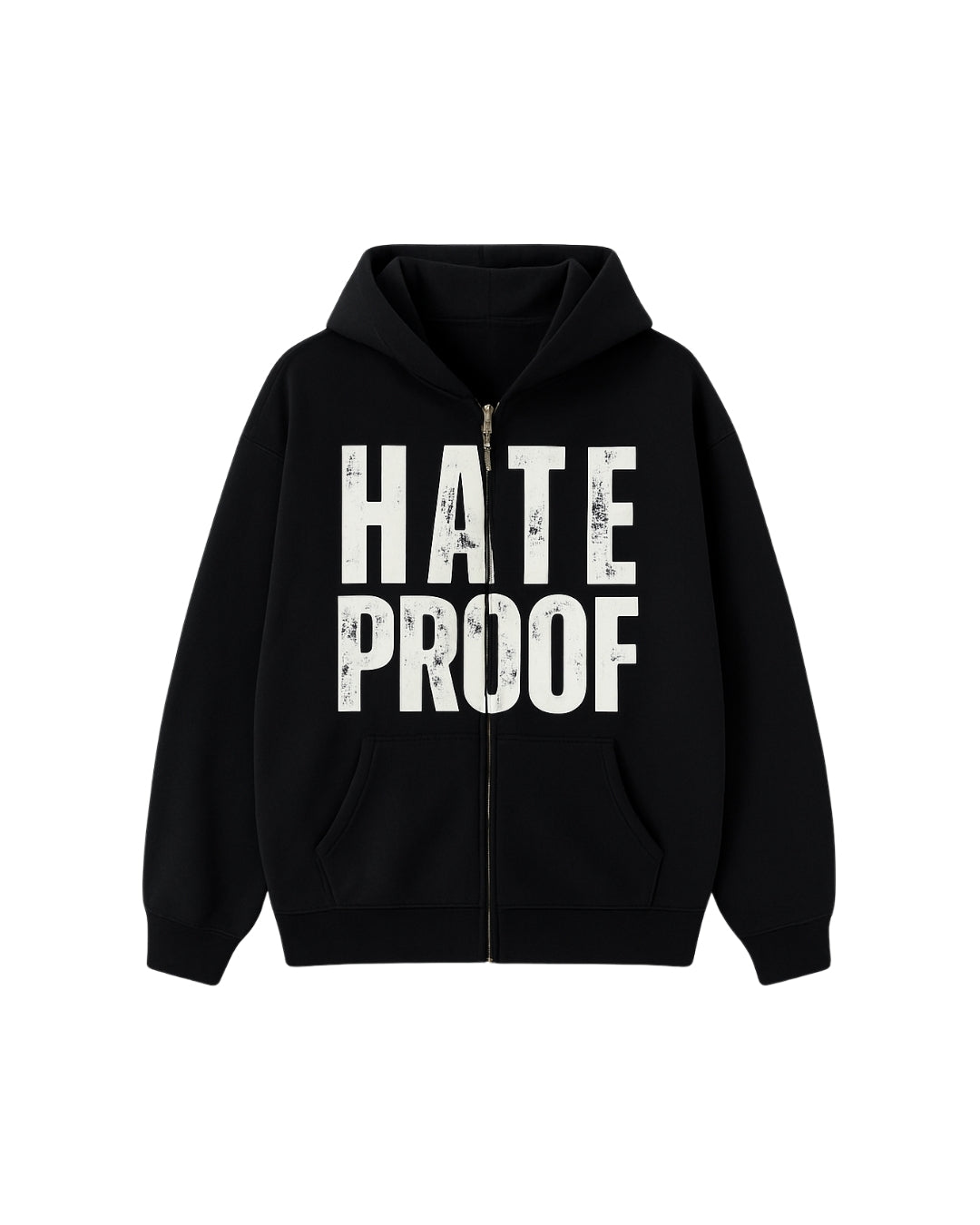 HATE PROOF Heavyweight Zip Hoodie – Black