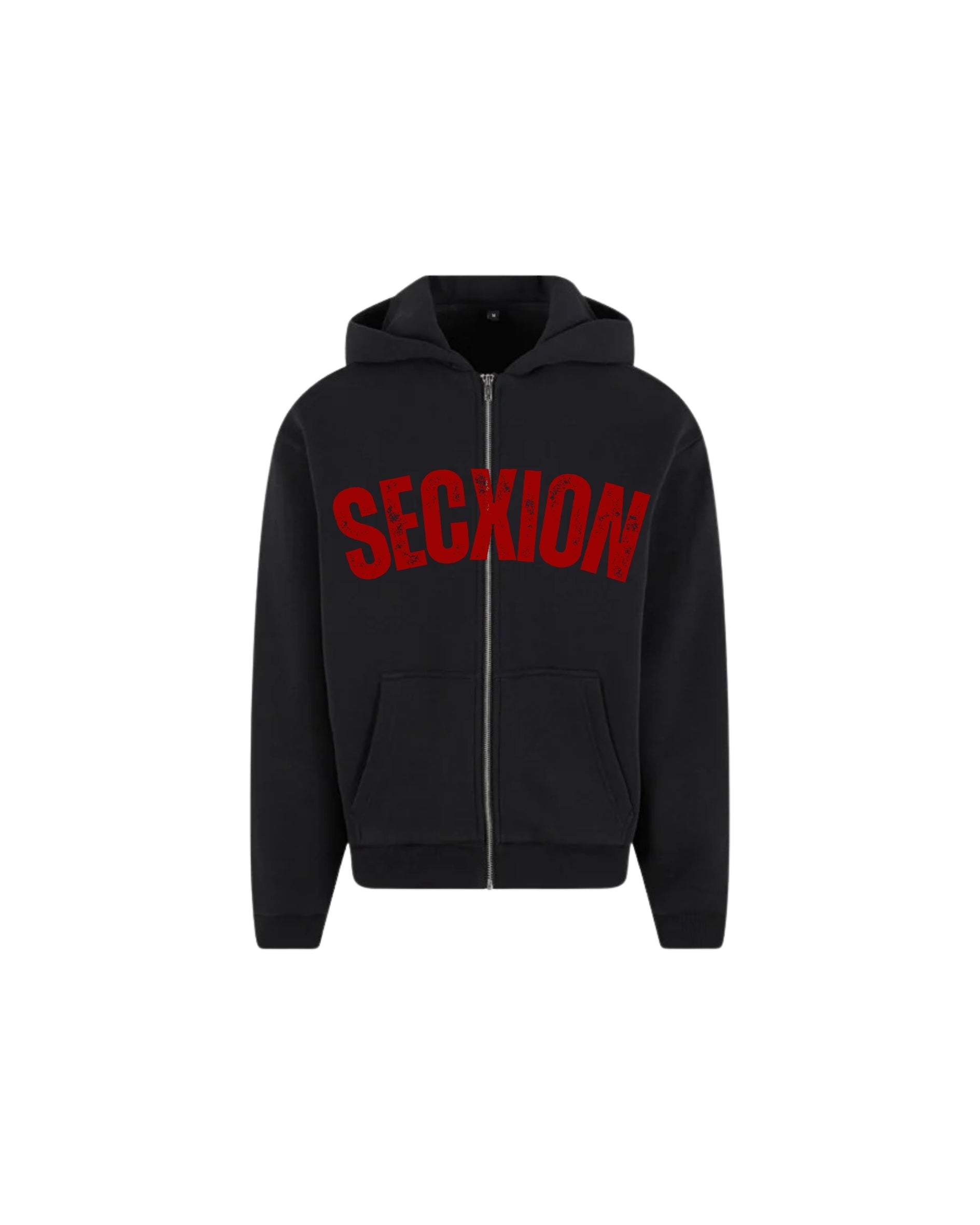 Core Zip Hoodie – Black/Red